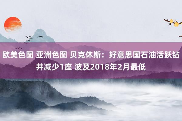 欧美色图 亚洲色图 贝克休斯：好意思国石油活跃钻井减少1座 波及2018年2月最低
