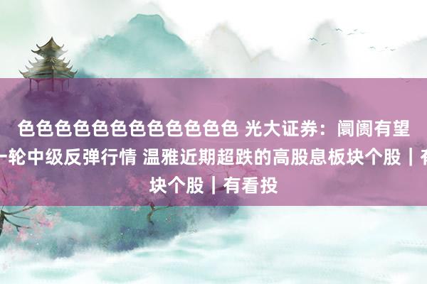 色色色色色色色色色色色色 光大证券:阛阓有望走出一轮中级反弹行情 温雅近期超跌的高股息板块个股|有看投