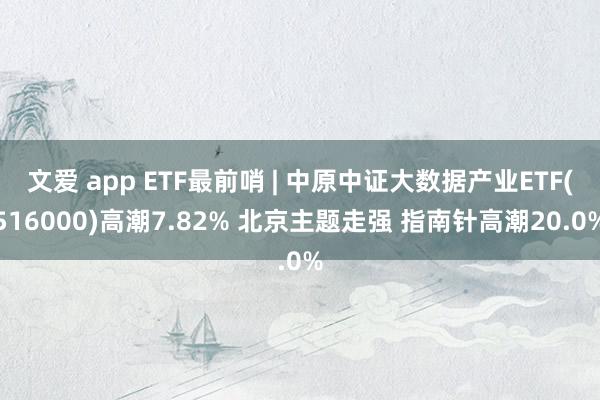 文爱 app ETF最前哨 | 中原中证大数据产业ETF(516000)高潮7.82% 北京主题走强 指南针高潮20.0%
