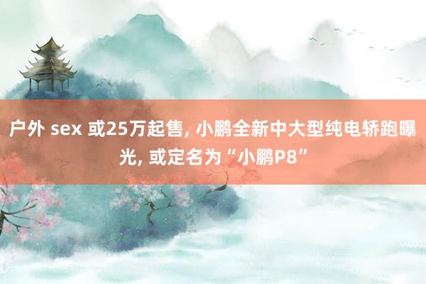 户外 sex 或25万起售， 小鹏全新中大型纯电轿跑曝光， 或定名为“小鹏P8”