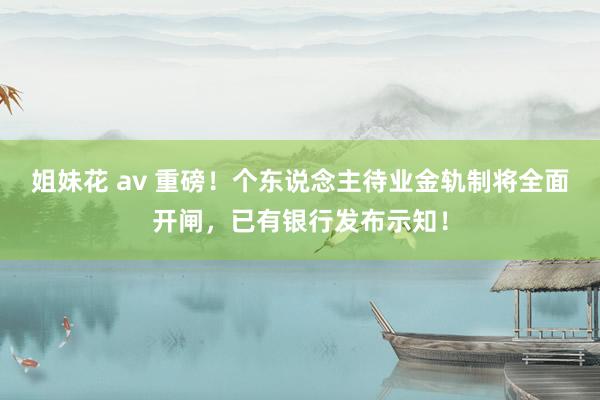姐妹花 av 重磅！个东说念主待业金轨制将全面开闸，已有银行发布示知！