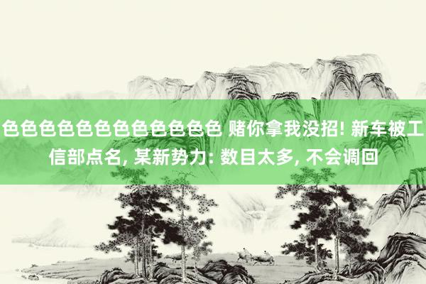 色色色色色色色色色色色色 赌你拿我没招! 新车被工信部点名， 某新势力: 数目太多， 不会调回