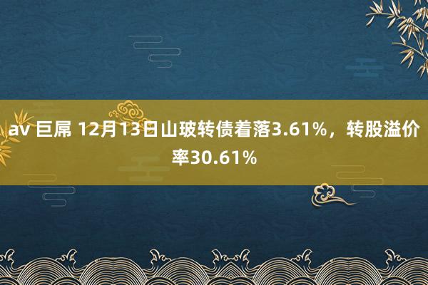 av 巨屌 12月13日山玻转债着落3.61%，转股溢价率30.61%