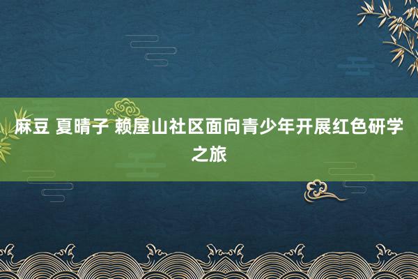 麻豆 夏晴子 赖屋山社区面向青少年开展红色研学之旅
