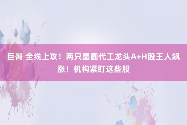 巨臀 全线上攻！两只晶圆代工龙头A+H股王人飙涨！机构紧盯这些股