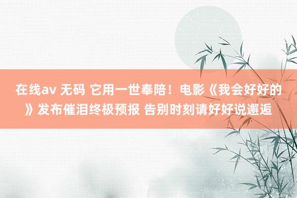 在线av 无码 它用一世奉陪！电影《我会好好的》发布催泪终极预报 告别时刻请好好说邂逅