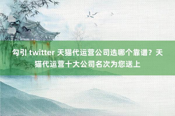 勾引 twitter 天猫代运营公司选哪个靠谱？天猫代运营十大公司名次为您送上